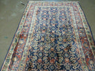 3'7" X 10' Antique Handmade India Floral Oriental Wool Runner Rug Organic Blue - Jewel Rugs