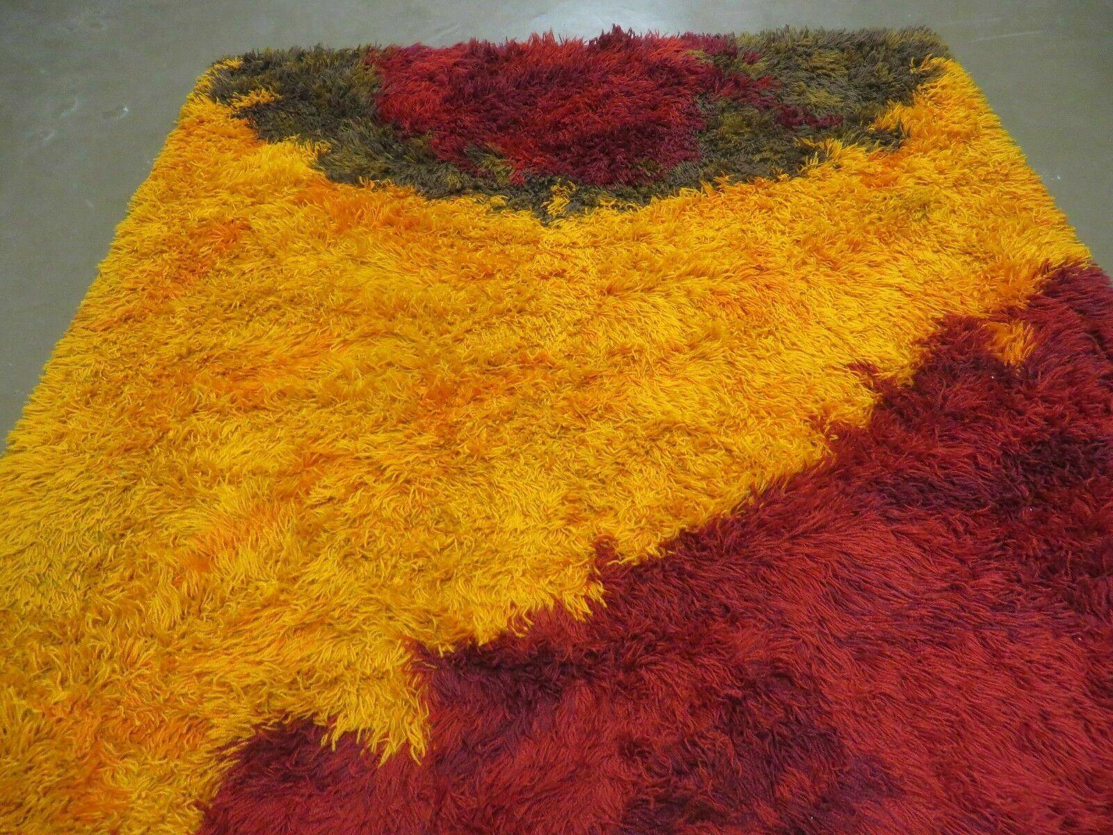 6' X 9' Vintage 1960s Danish Rya Shag DeLuxe Ege Rug Comet Mid-Century Modern Nice - Jewel Rugs