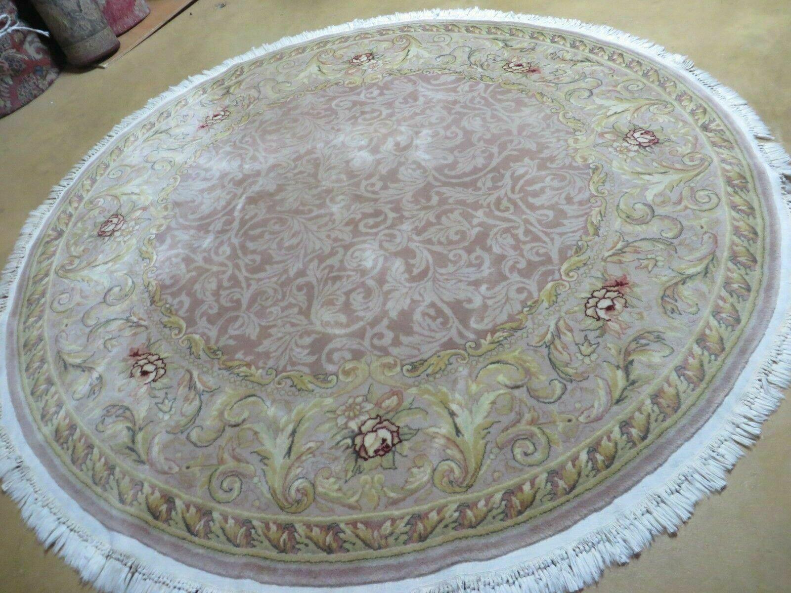 6' X 6' Round Handmade Fine Chinese Floral Oriental Silk Wool Rug Carpet Nice - Jewel Rugs