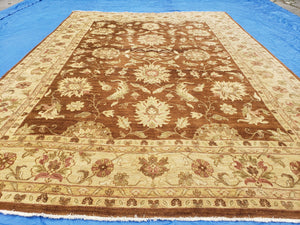 10x14 Indo-Persian Rug, 10 x 14 Mahal Sultanabad Carpet, Indian Oriental Rug 10x13 10x14, Burnt Orange & Beige Color, Handmade Wool Area Rug - Jewel Rugs