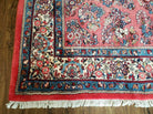 7' X 9' Handmade Knotted India Floral Wool Rug Hand Knotted Carpet Coral Red - Jewel Rugs