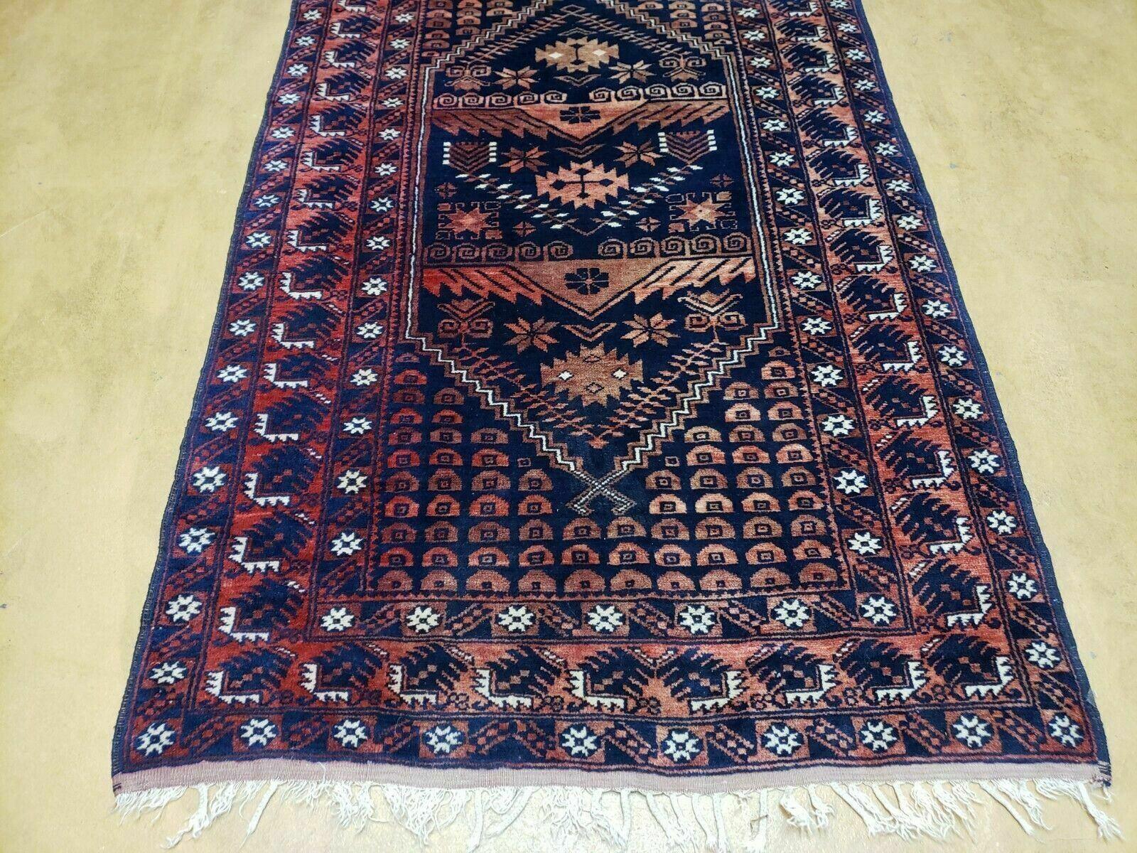 3' 4" X 5' 6" Vintage Handmade Pakistan Balouchi Balouch Tribal Wool Rug Nice - Jewel Rugs