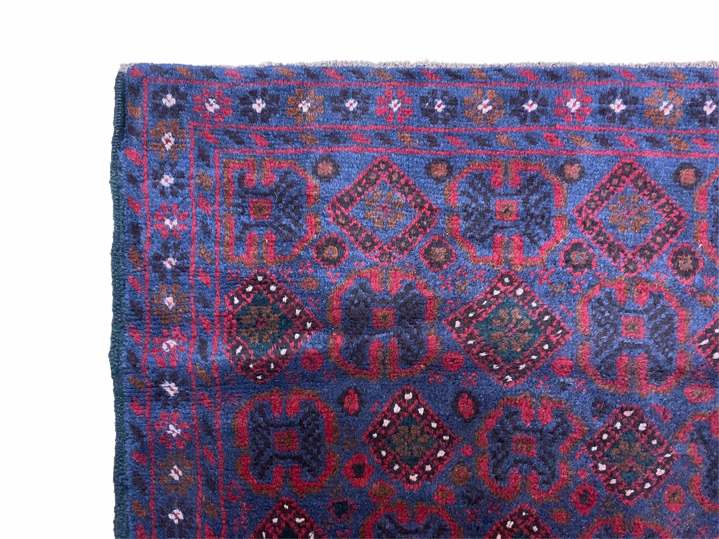 3x5 New Vintage Handmade Tribal Wool Rug Balouchi Rug Afghan Rug Red Blue Nice - Jewel Rugs