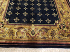 6x9 Aubusson Design Nepali Tibetan Rug Black & Tan Hand-Knotted Wool Carpet Soft Plush Pile New Rug Nice - Jewel Rugs