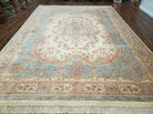 8' 8" X 12' Vintage Karastan Ivory Medallion Kirman #711 American Wool Rug - Jewel Rugs