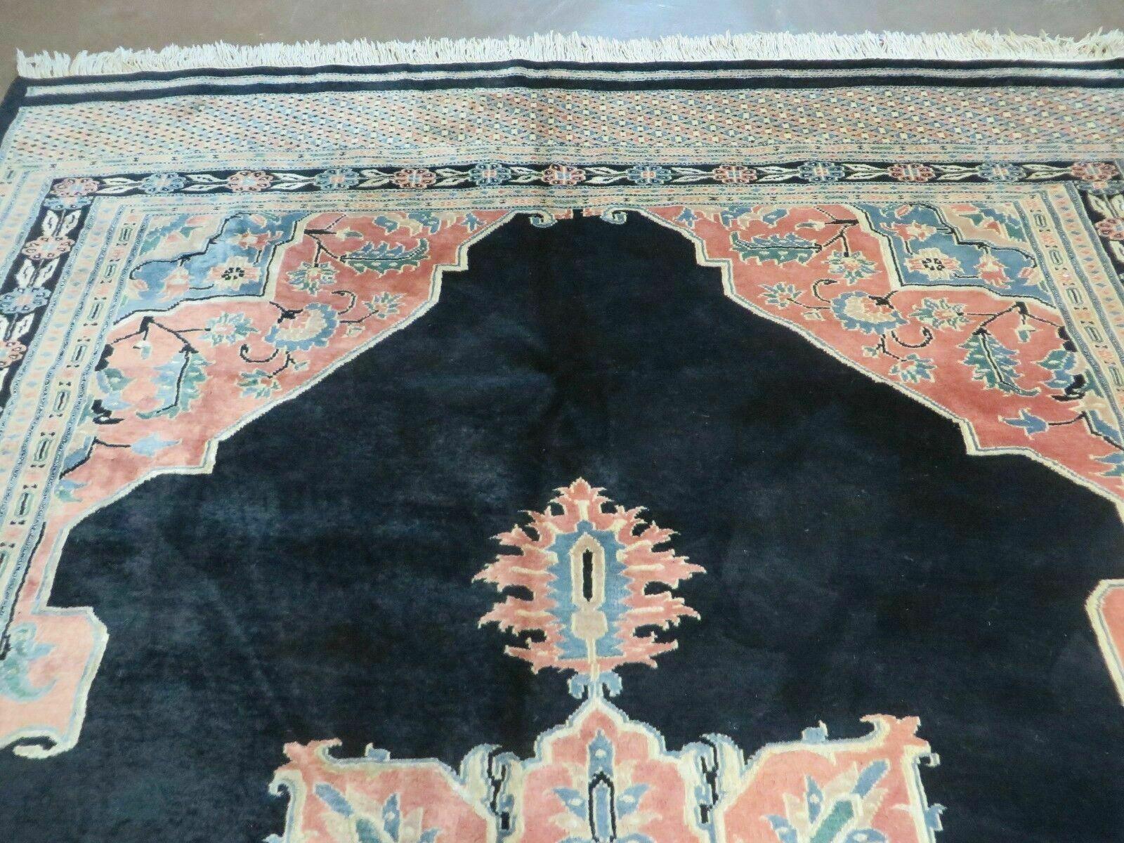 6' X 9' Vintage Handmade Bokhara Turkoman Pakistan Wool Rug Carpet Black Nice - Jewel Rugs