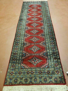 2' 7" X 8' Vintage Handmade Bokhara Turkoman Pakistani Wool Runner Rug Nice - Jewel Rugs