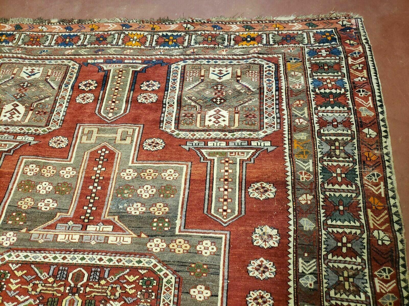 5' X 7' Antique Handmade Caucasian Shirvan Wool Rug Carpet Detailed Boho Bohemian Interior Home Style - Jewel Rugs