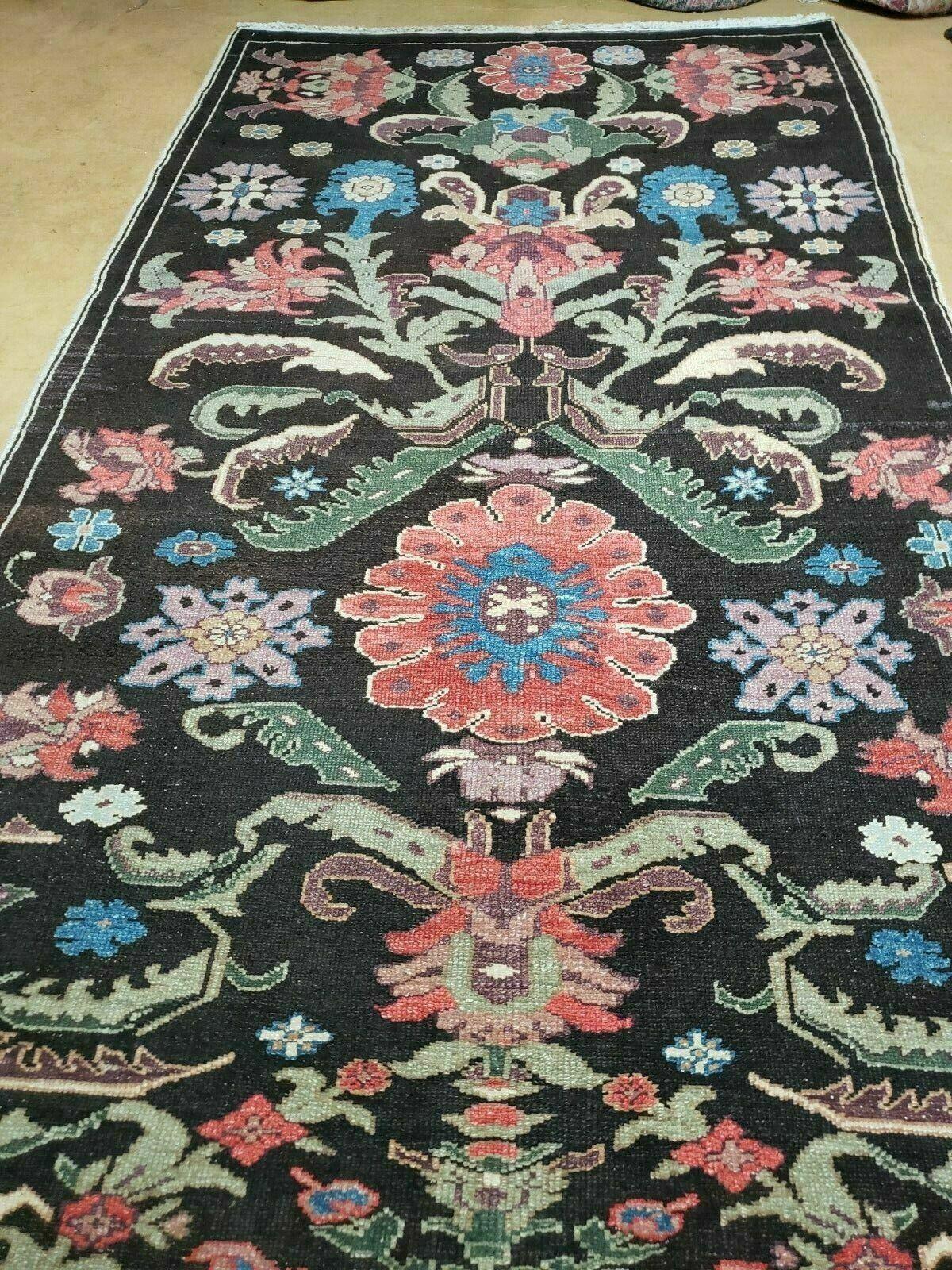 4' 5" X 16' 1" Antique Karabagh Caucasian Rug Handmade Wool Carpet Organic Dye - Jewel Rugs