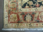 8' X 9' Handmade Pakistan Wool Cotton Rug Peshawar Black Floral Nice # 200C - Jewel Rugs