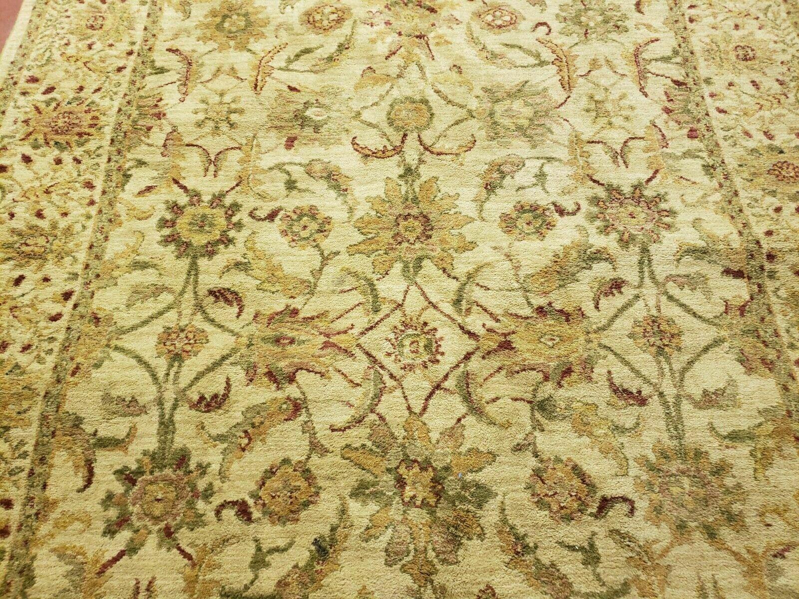 5' X 7' Vintage Machine Made Floral Oriental Wool Rug Nice Beige Traditional Style Home Décor - Jewel Rugs