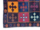 2' 9" X 4' 3" Vintage Handmade Tribal Wool Rug Balouchi Afghan Rug Blue Red 3x5 - Jewel Rugs