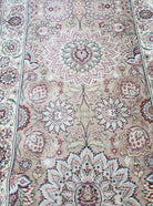 Vintage Very Long Runner 27' ft, Hand-Knotted, Light Salmon Pink & Beige, Indo Mahal Rug, Indian Carpet, Persian Oriental Design, 4' x 27' - Jewel Rugs