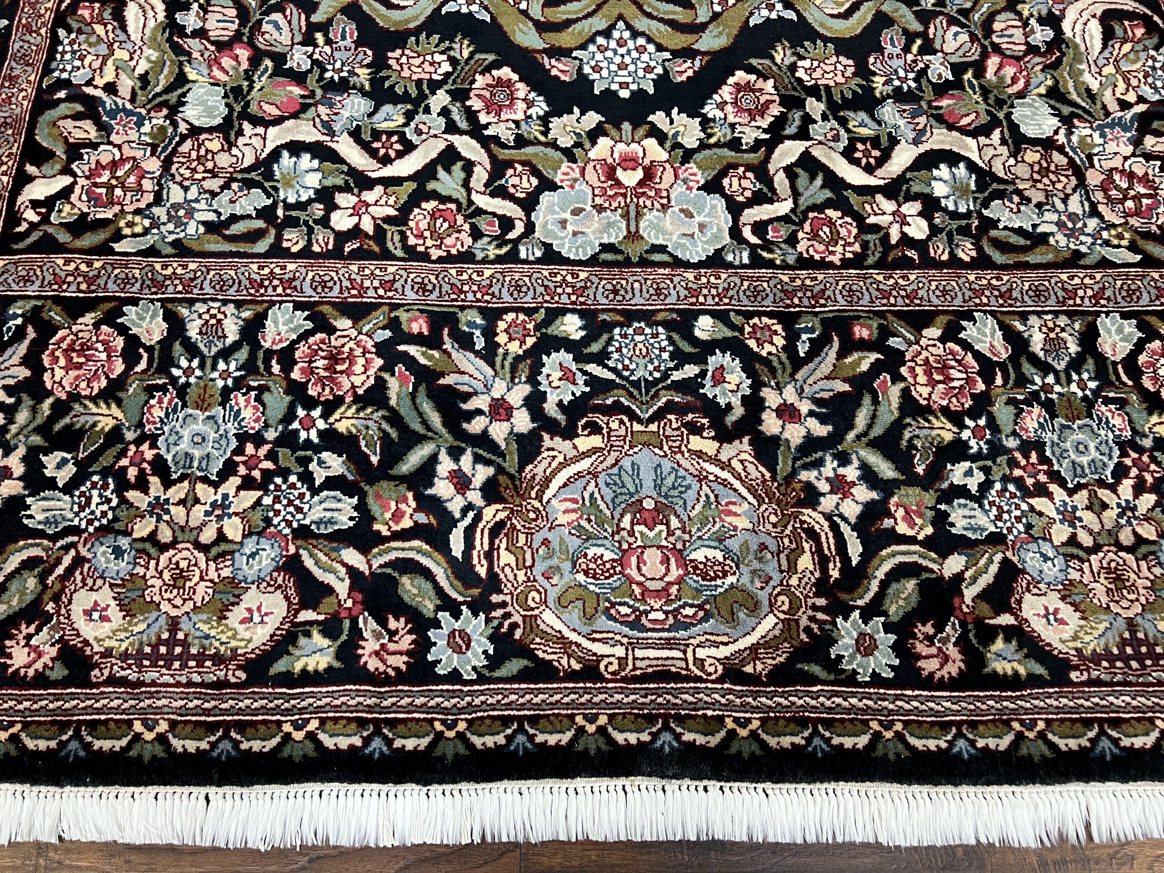 Stunning Pak Persian Floral Rug 8x10, Highly Detailed Elegant Floral Wool Carpet, Aubusson European Design, Wool, Traditional Vintage Rug - Jewel Rugs