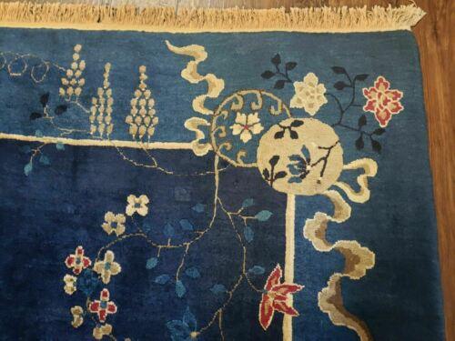 9' X 12' Vintage Hand Made Art Deco Nichols Peking Chinese Rug Carpet Blue Nice - Jewel Rugs