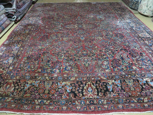 9' X 12' Handmade India Floral Oriental Wool Rug Red Hand Knotted Carpet Nice - Jewel Rugs