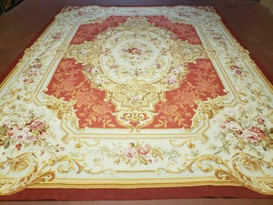 8' X 10' One Of A Kind Hand Made French Aubusson Weave Savonnerie Wool Rug - Jewel Rugs