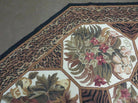 8' X 8' Vintage Petit Point Hand Hooked Chinese Octagonal Wool Rug with Backing - Jewel Rugs