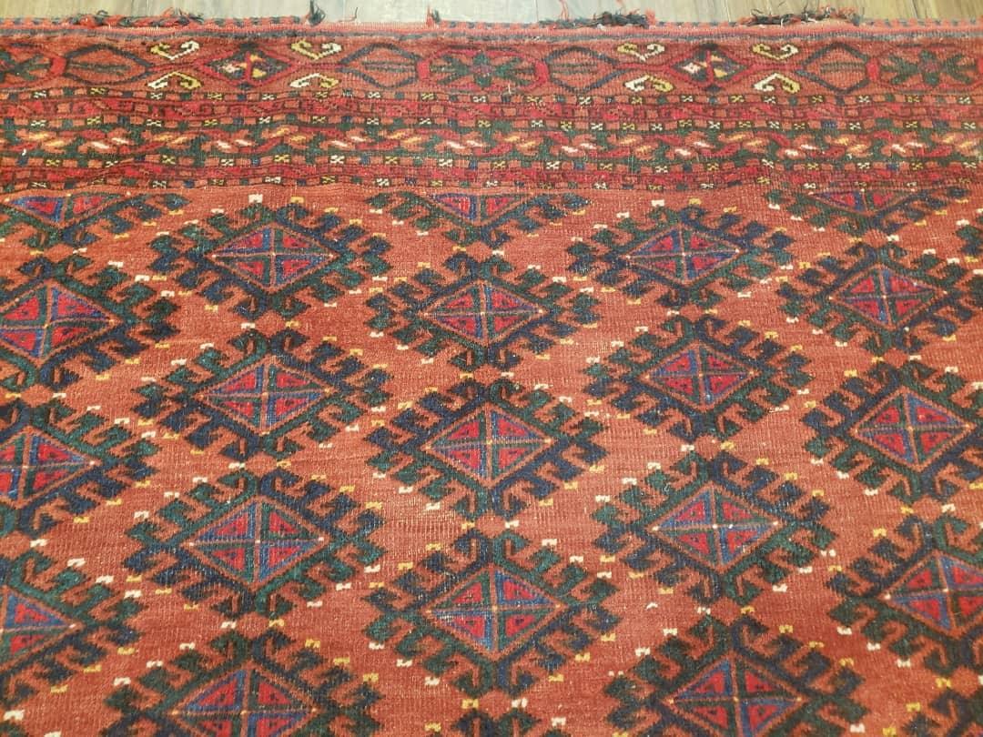 Antique Turkoman Rug 3'4" x 5', Collecticble Yamud Oriental Rug, Seat Pillow Cushion Cover, Tribal Mat, Wool Red Hand-Knotted Mafresh Carpet - Jewel Rugs