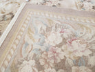 Vintage Chinese Aubusson Savonnerie Room Sized Rug 9.6 x 13.4, Wool Hand-Knotted Beige Carpet, 10x13 10x14 9x13 European Design, Living Room - Jewel Rugs