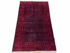 3x5 New Vintage Handmade Tribal Wool Balouchi Rug Afghan Prayer Rug Red Black - Jewel Rugs