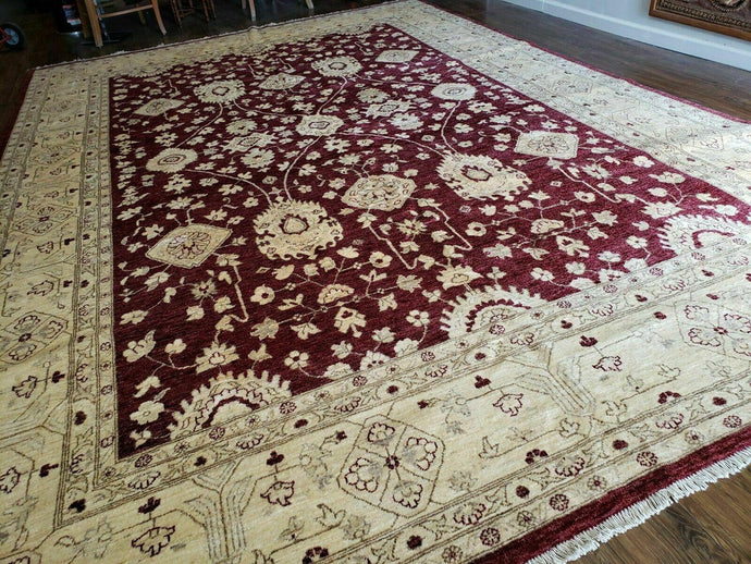 10' X 14' Vintage Handmade PESHAVAR CHOBI Pakistani Agra wool Carpet Nice - Jewel Rugs