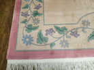 8' X 10' Vintage Handmade Chinese Art Deco 120 Lines Wool Rug Flowers Beige Wow - Jewel Rugs