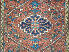 Antique Persian Karajeh Heriz Rug, Red & Blue, Hand-Knotted, Wool, 3' 1" x 4' 3" - Jewel Rugs