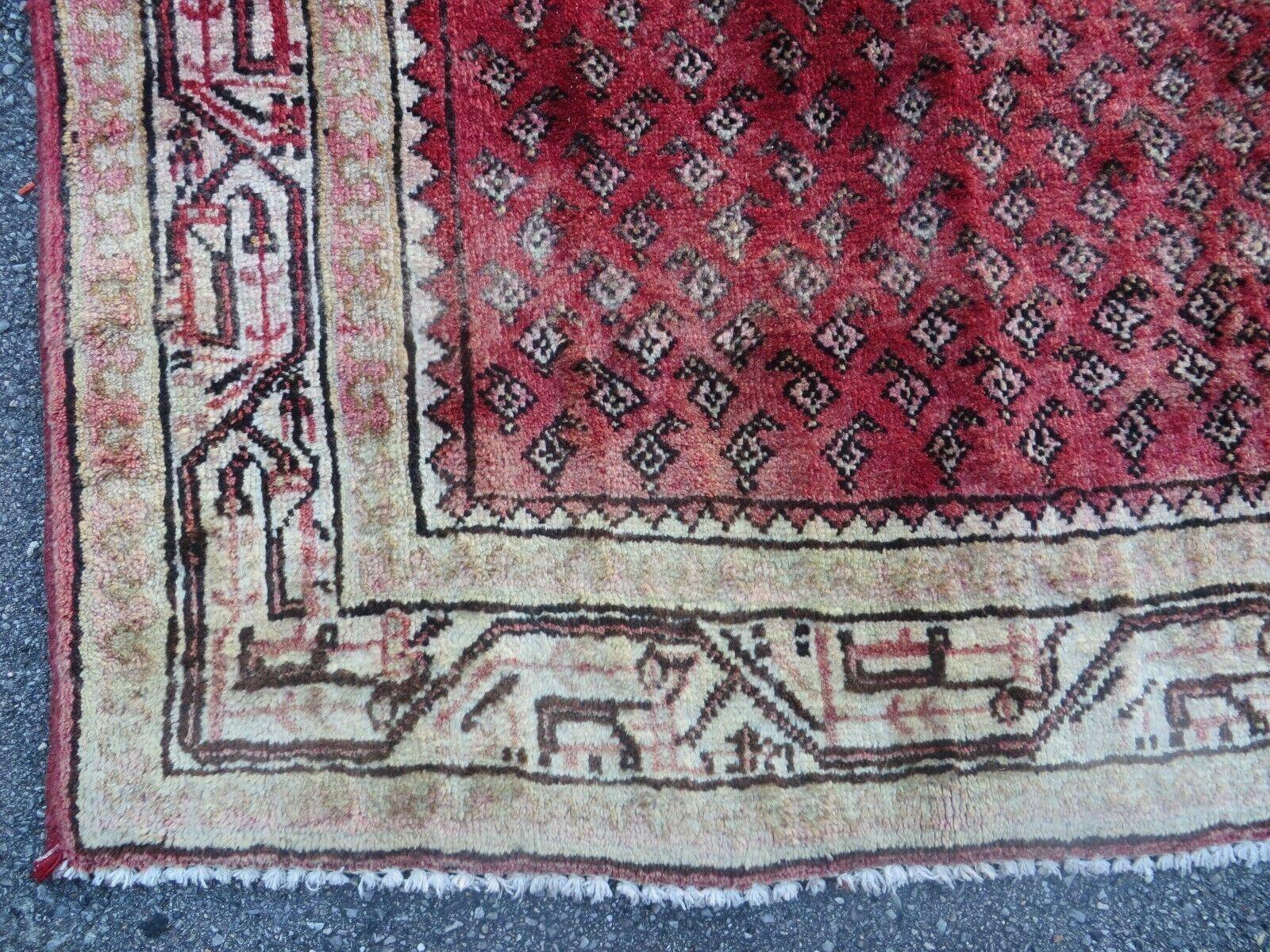 3'7"X 10' Antique Handmade India Oriental Paisley Wool Runner Rug Vegy # 31 - Jewel Rugs