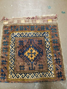 23" X 25" Antique Handmade Pakistan Balouchi Tribal Wool Rug Bag Tobreh - Jewel Rugs