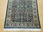 3' X 4' Vintage Handmade India Jaipur Floral Wool Rug Carpet Nice Dark Blue - Jewel Rugs