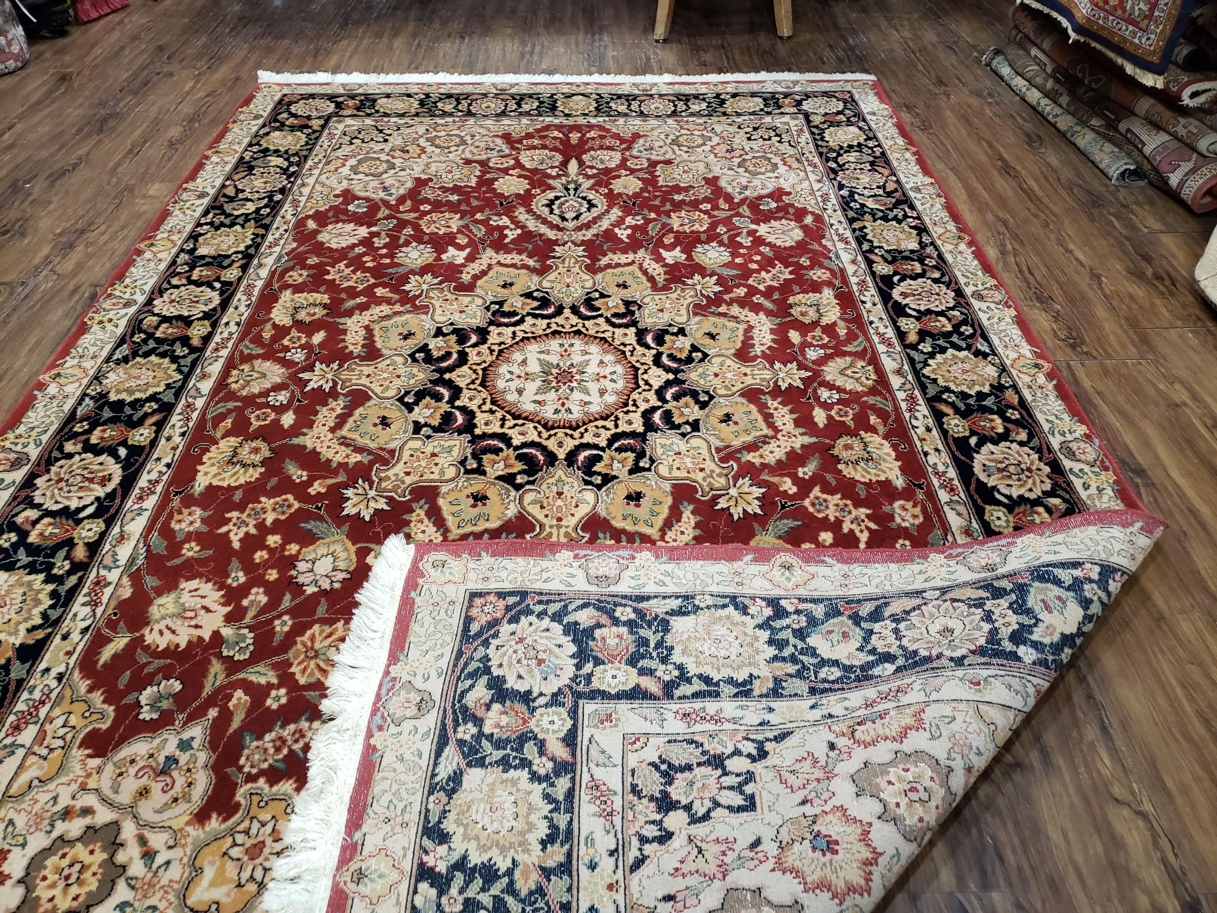 6.5 x 9.5 Medallion Rug 6x9 Vintage Pak Persian Rug, Red Pakistani Rug, Traditional Oriental Rug, Vintage Wool Rug, 5.9 x 9.6 Rug Nice - Jewel Rugs