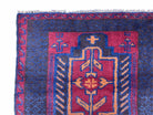 2' 7" X 4' 6" Vintage Handmade Tribal Wool Rug Balouchi Rug Afghan Red Blue 3x5 - Jewel Rugs