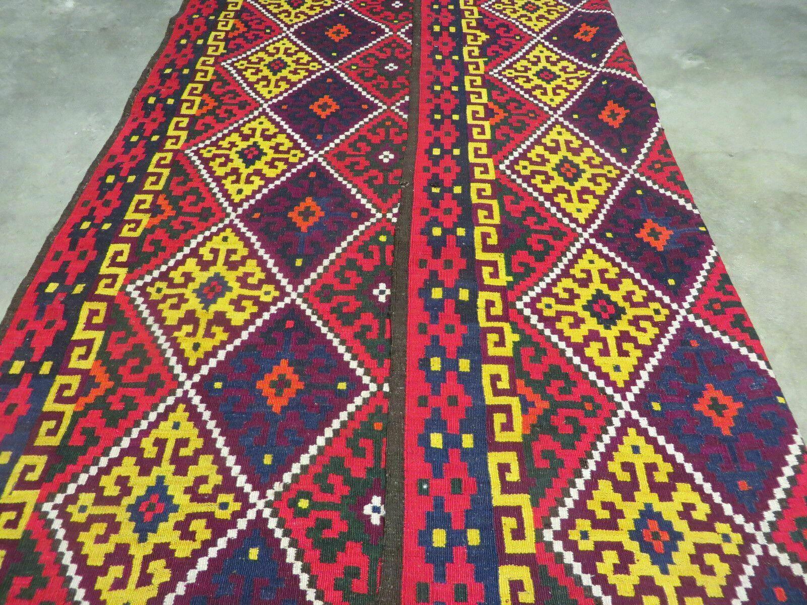 6' X 13' Antique Turkish Kilim Handmade Flat Weave Wool Rug Veg Dye - Jewel Rugs