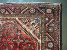 5' 6" X 10' Antique Handmade India Floral Oriental Wool Rug Veg Dyes Red Nice - Jewel Rugs