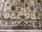 Indian Mahal Rug 8x10, Allover Floral Mahal Oriental Carpet 8 x 10, Handmade Hand Knotted Wool Rug, Indo Persian Area Rug, Tea-Washed Tan - Jewel Rugs