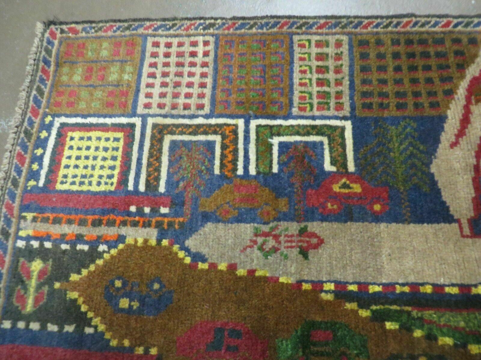 3' X 5' New Vintage Handmade Afghan Balouch Tribal Wool Pictorial Rug # 303 - Jewel Rugs