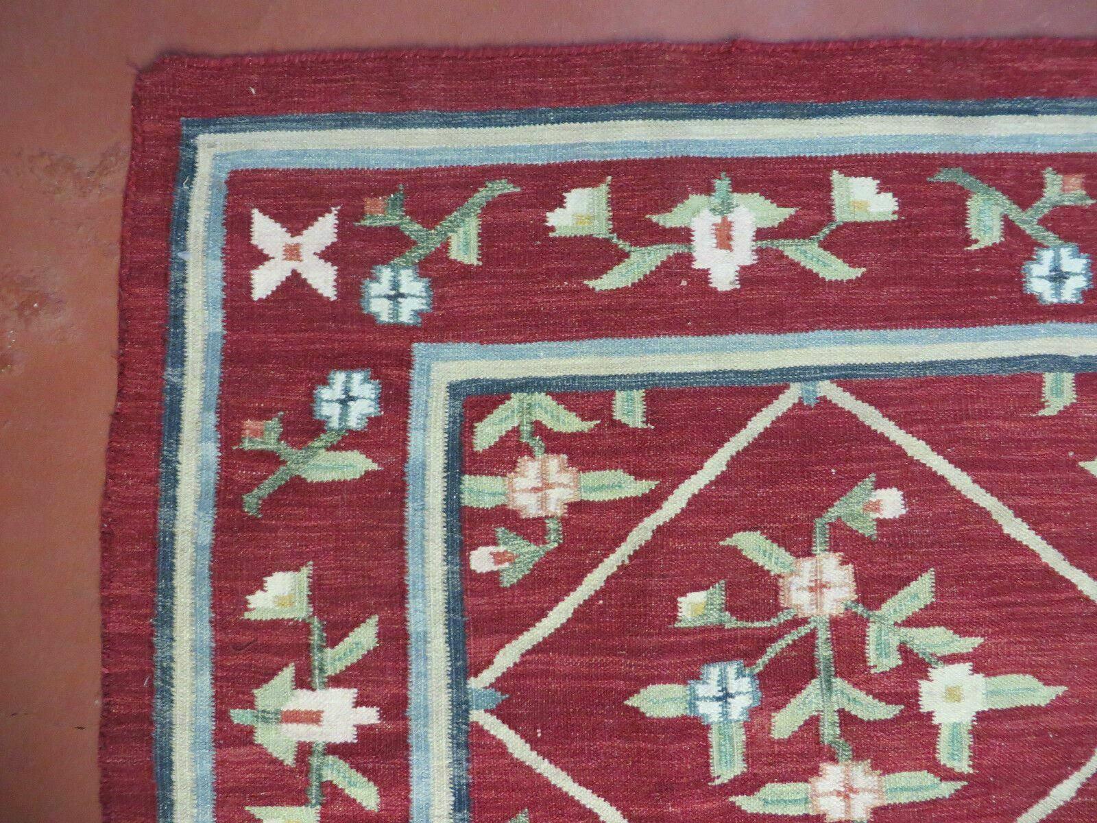 5' X 8' Vintage European Kilim Hand Made Flat Weave Wool Rug Veg Dyes Nice - Jewel Rugs