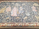 Vintage European Tapestry 5.4 x 7.11, Antique Style European Wall Hanging, Aubusson Weave Handmade Tapestry, Courtship Dating Scene, Animals - Jewel Rugs