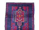 2' 7" X 4' 6" Vintage Handmade Tribal Wool Rug Balouchi Rug Afghan Red Blue 3x5 - Jewel Rugs