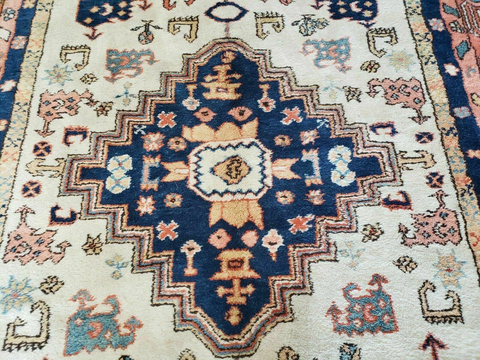 6' X 9' Vintage Handmade India Geometric Oriental Rug Wool Hand Knotted Carpet - Jewel Rugs