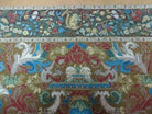 9' X 12' Vintage Hand Made English Needlepoint Wool Rug Monkey Rooster Bird Nice - Jewel Rugs