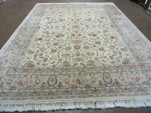 8' X 10' Vintage Handmade Chinese Oriental Floral Wool Rug Silk Accent # 28 Wow - Jewel Rugs