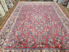 Antique Karastan Rug 8.8 x 12, Sarouk Design #785, USA Made, Red Karastan Wool Carpet, Vintage Karastan Area Rug, Original Karastan w/ Label - Jewel Rugs