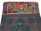 2' 8" X 4' 4" Vintage Handmade Tribal Wool Rug Balouchi Rug Afghan Rug Red Blue - Jewel Rugs