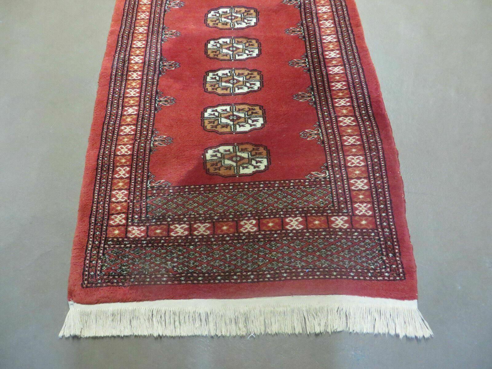 2' 8" X 10' Vintage Handmade Bokhara Turkoman Pakistani Wool Runner Rug Nice - Jewel Rugs