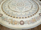 8' X 8' One Of A Kind Handmade French Aubusson Weave Savonnerie Wool Rug Round - Jewel Rugs