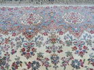 8' 8" X 10' 6" Karastan Ivory Kirman Oriental Design Wool Rug American Made USA Nice - Jewel Rugs