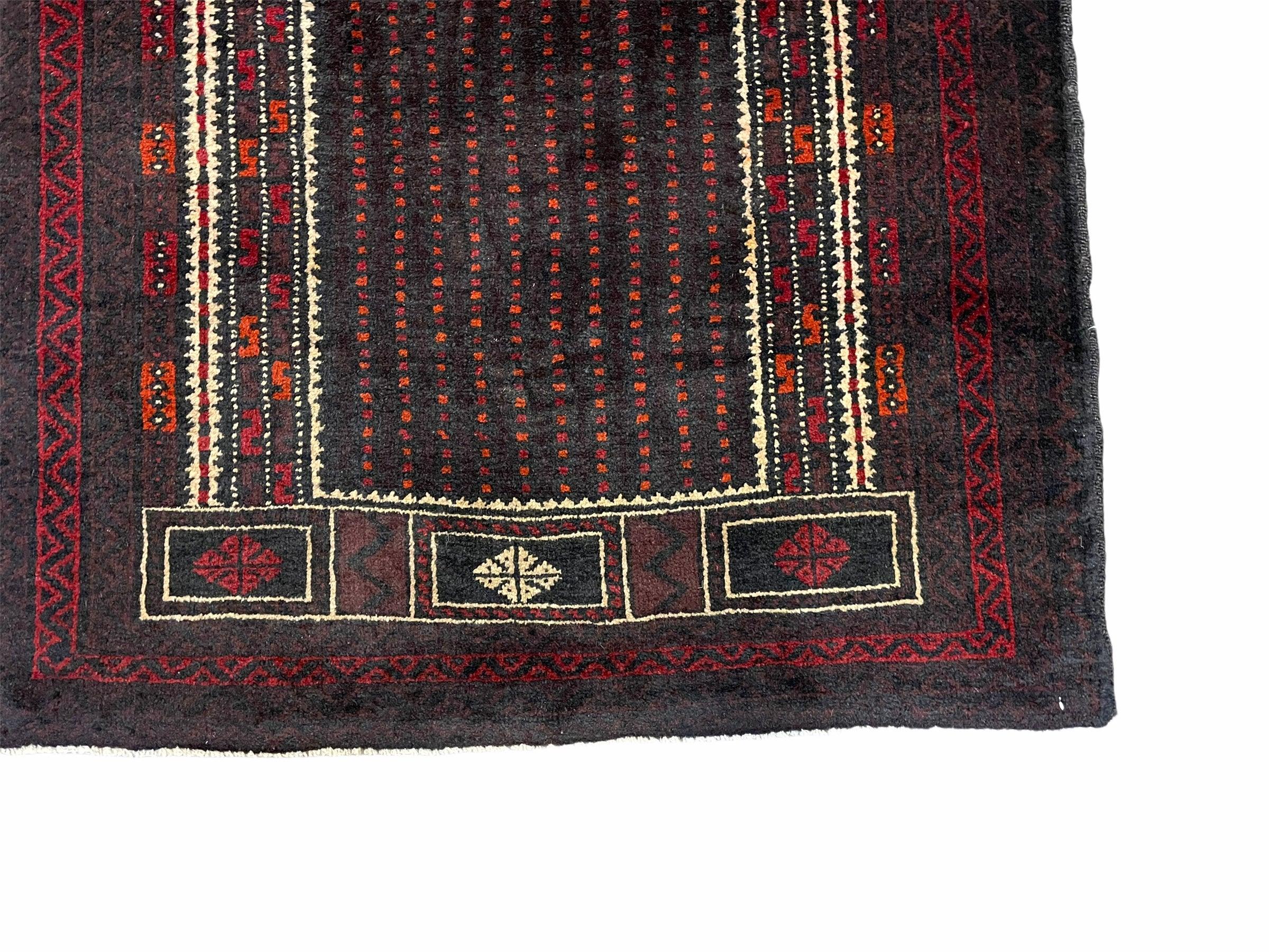 2' 9" X 4' 5" Vintage Handmade Pakistan Tribal Balouch Prayer Rug 3x5 Rug 5x3 - Jewel Rugs