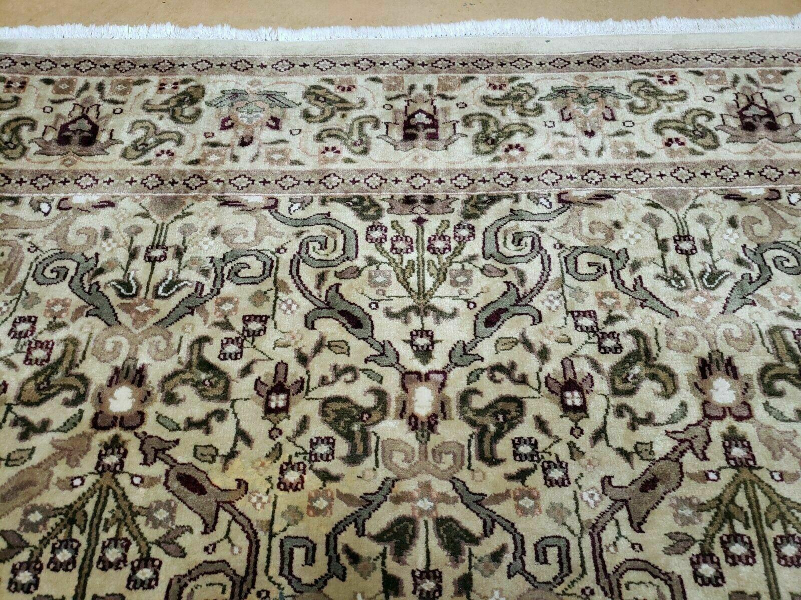 6' X 9' Vintage Handmade India Floral Oriental Agra Wool Rug Vegetable Dyes - Jewel Rugs